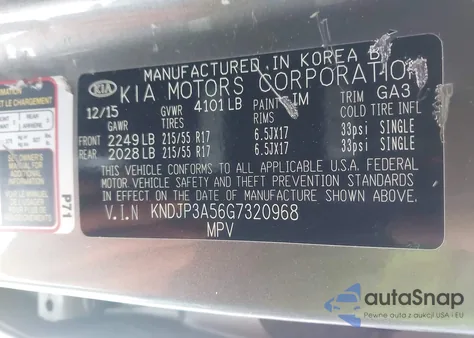 2016 Kia Soul + из США, поврежденный, VIN KNDJP3A56G7320968